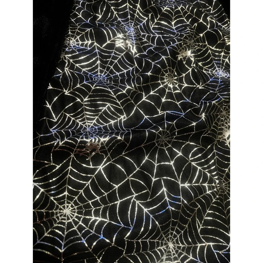 Amscan Girls Black Velvet Spiderweb Vampire Witch Halloween Costume Dress 44in